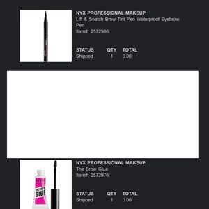 NYX Brow Glue and Lift and Snatch Pen BUNDLE
